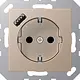 JUNG A 1520-18 A CH wandcontactdoos randaarde Safety+ met USB-A A-range champagne