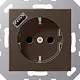 JUNG A 1520-18 A MO wandcontactdoos randaarde Safety+ met USB-A A-range mokka