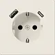 JUNG LS 1520-15 CA wandcontactdoos randaarde Safety+ met USB type A en C LS990 creme