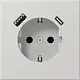 JUNG LS 1520-15 CA LG wandcontactdoos randaarde Safety+ met USB type A en C LS990 lichtgrijs