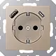 JUNG A 1520-15 CA CH wandcontactdoos randaarde Safety+ met USB type A en C A-range champagne