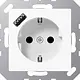JUNG A 1520-18 A WW wandcontactdoos randaarde Safety+ met USB-A A-range alpine wit