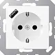 JUNG A 1520-18 A WWM wandcontactdoos randaarde Safety+ met USB-A A-range sneeuwwit mat