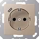 JUNG A 1520-18 C CH wandcontactdoos randaarde Safety+ met USB-C A-range champagne