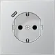 JUNG AL 1520-18 C-L wandcontactdoos randaarde Safety+ met USB-C LS990 aluminium