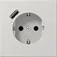 JUNG LS 1520-18 A LG wandcontactdoos randaarde Safety+ met USB-A LS990 lichtgrijs