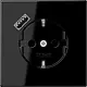 JUNG LS 1520-18 A SW wandcontactdoos randaarde Safety+ met USB-A LS990 zwart glans