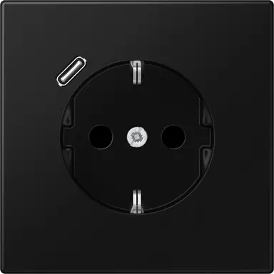 JUNG LS 1520-18 C SWM wandcontactdoos randaarde Safety+ met USB-C LS990 grafietzwart mat