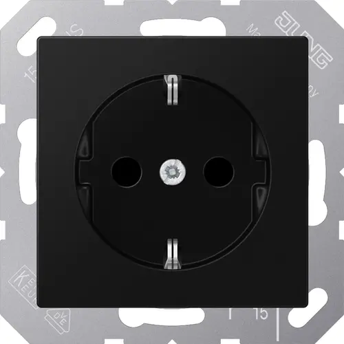 JUNG A 1520 NBF SWM wandcontactdoos randaarde A-range grafietzwart mat