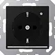 JUNG A 1520-O SWM LNW wandcontactdoos randaarde Safety+ met LED-oriëntatieverlichting en lichtsensor A-range grafietzwart mat