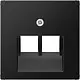 JUNG A 569-2 BFPLUA SWM centraalplaat 2-voudig tbv RJ45 wandcontactdoos A-range grafietzwart mat
