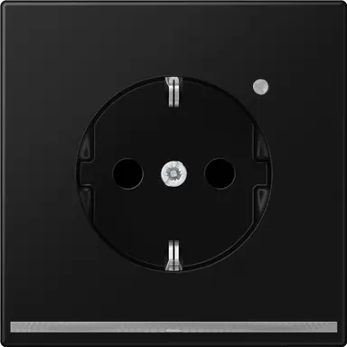 JUNG LS 1520-O SWM LNW wandcontactdoos randaarde Safety+ met LED-orientatieverlichting LS990 grafietzwart mat