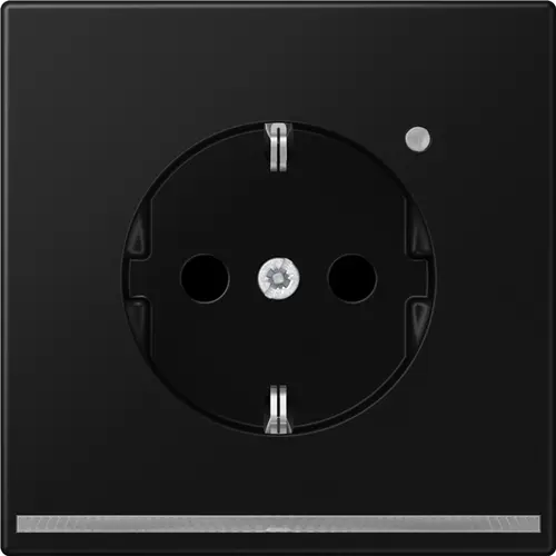 JUNG LS 1520-O SWM LNW wandcontactdoos randaarde Safety+ met LED-orientatieverlichting LS990 grafietzwart mat