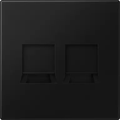 JUNG LS 1969-2 WE SWM centraalplaat met draagring 2-voudig voor modulair jack LS990 grafietzwart mat