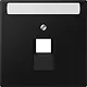 JUNG LS 969-1 NAUA SWM centraalplaat 1-voudig met tekstvenster tbv RJ45 wandcontactdoos LS990 grafietzwart mat