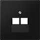 JUNG LS 969-2 UA SWM centraalplaat 2-voudig tbv RJ45 wandcontactdoos LS990 grafietzwart mat