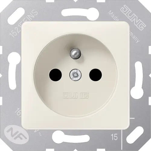 JUNG 5120 FBFKI wandcontactdoos penaarde Safety+ 50 x 50 mm creme