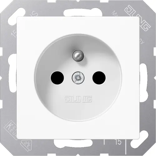 JUNG A 1520 FBFKI WW wandcontactdoos penaarde Safety+ A-range alpine wit