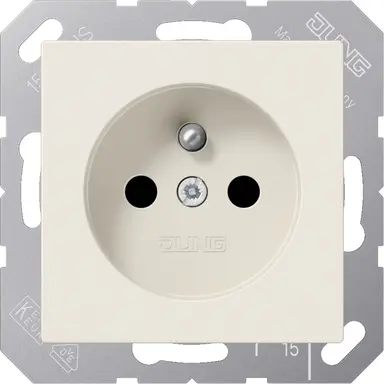 JUNG A 1520 FKI wandcontactdoos penaarde Safety+ A-range creme