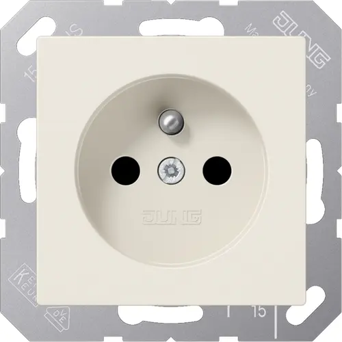 JUNG A 1520 FKI wandcontactdoos penaarde Safety+ A-range creme