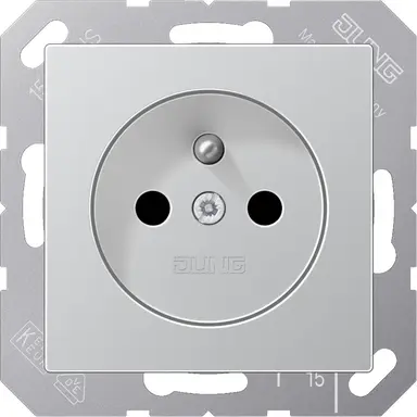 JUNG A 1520 FKI AL wandcontactdoos penaarde Safety+ A-range aluminium