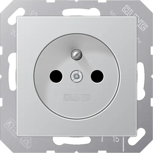 JUNG A 1520 FKI AL wandcontactdoos penaarde Safety+ A-range aluminium