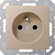 JUNG A 1520 FKI CH wandcontactdoos penaarde Safety+ A-range champagne