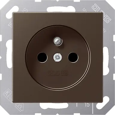 JUNG A 1520 FKI MO wandcontactdoos penaarde Safety+ A-range mokka