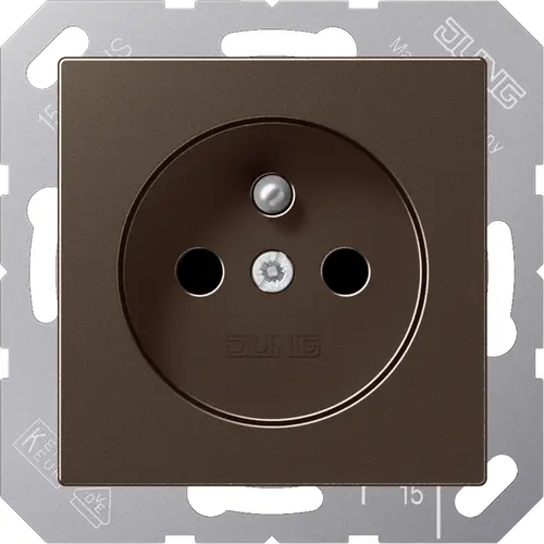 JUNG A 1520 FKI MO wandcontactdoos penaarde Safety+ A-range mokka