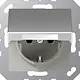 JUNG A 1520 NBFKIKL AL wandcontactdoos randaarde Safety+ met klapdeksel A-range aluminium