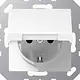JUNG A 1520 NBFKIKL WW wandcontactdoos randaarde Safety+ met klapdeksel A-range alpine wit