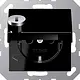 JUNG A 1520 NBFKLSL SW wandcontactdoos randaarde Safety+ met klapdeksel en slot A-range zwart glans