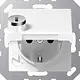 JUNG A 1520 NBFKLSL WW wandcontactdoos randaarde Safety+ met klapdeksel en slot A-range alpine wit