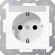JUNG A 1520 NBFNA WW wandcontactdoos randaarde met tekstvenster A-range alpine wit