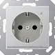 JUNG A 1520-O AL LNW wandcontactdoos randaarde Safety+ met LED-oriëntatieverlichting en lichtsensor A-range aluminium
