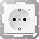 JUNG A 1520-O WWM LNW wandcontactdoos randaarde Safety+ met LED-oriëntatieverlichting en lichtsensor A-range sneeuwwit mat