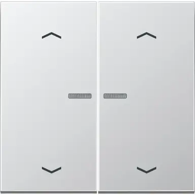 JUNG AL 102 KO5P schakelwip 2-voudig met controlevenster en pijlsymbolen voor HOME draadloze schakelaar LS990 aluminium