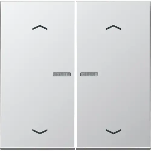 JUNG AL 102 KO5P schakelwip 2-voudig met controlevenster en pijlsymbolen voor HOME draadloze schakelaar LS990 aluminium