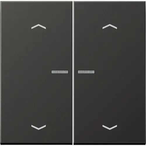 JUNG AL 102 KO5P AN schakelwip 2-voudig met controlevenster en pijlsymbolen voor HOME draadloze schakelaar LS990 antraciet gelakt aluminium