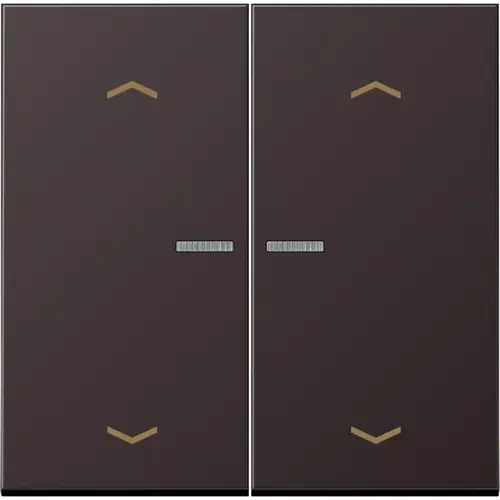 JUNG AL 102 KO5P D schakelwip 2-voudig met controlevenster en pijlsymbolen voor HOME draadloze schakelaar LS990 dark gelakt aluminium