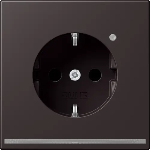 JUNG AL 1520-O D LNW wandcontactdoos randaarde Safety+ met LED-orientatieverlichting LS990 dark gelakt aluminium