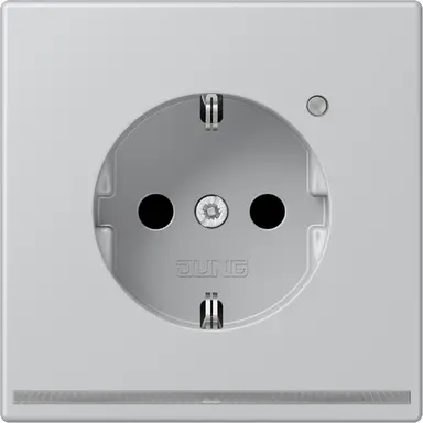 JUNG AL 1520-O LNW wandcontactdoos randaarde Safety+ met LED-orientatieverlichting LS990 aluminium