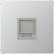 JUNG AL 1969-1 WE centraalplaat met draagring 1-voudig voor modulair jack LS990 aluminium