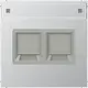 JUNG AL 1969-2 NA WE centraalplaat 2-voudig modular-jack tekstvenster LS990 aluminium