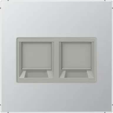 JUNG AL 1969-2 WE centraalplaat met draagring 2-voudig voor modulair jack LS990 aluminium
