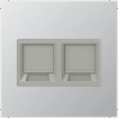 JUNG AL 1969-2 WE centraalplaat met draagring 2-voudig voor modulair jack LS990 aluminium