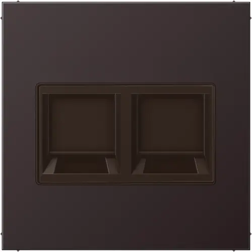 JUNG AL 1969-2 WE D centraalplaat met draagring 2-voudig voor modulair jack LS990 dark gelakt aluminium