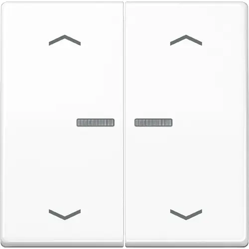 JUNG AS 102 KO5P WW schakelwip 2-voudig met controlevenster en pijlsymbolen voor HOME draadloze schakelaar AS500 alpine wit