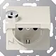 JUNG AS 1520 NBFKLSL wandcontactdoos randaarde Safety+ met klapdeksel en slot AS500 creme