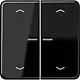 JUNG CD 102 KO5P SW schakelwip 2-voudig met controlevenster en pijlsymbolen voor HOME draadloze schakelaar CD500 zwart glans